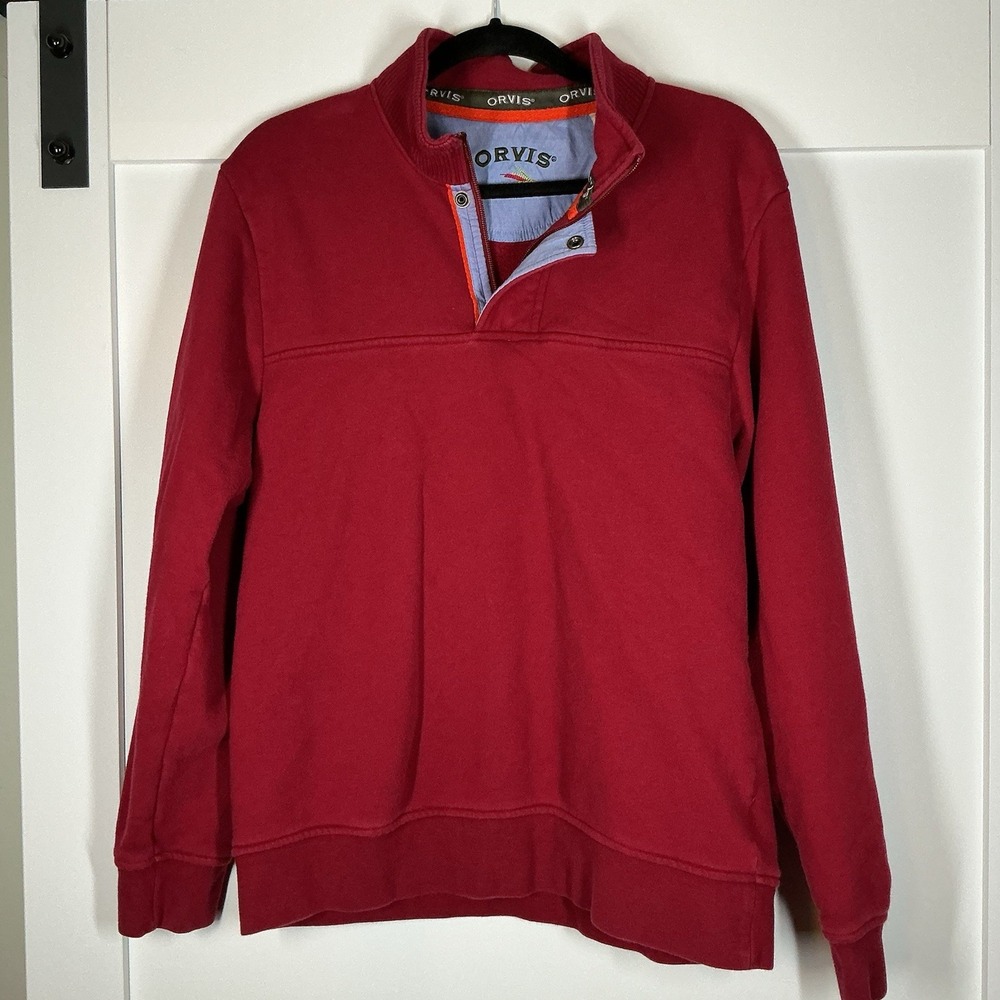 ORVIS SIGNATURE SWEATSHIRT Long Sleeve Pullover Burgundy Size Medium Gorpcore